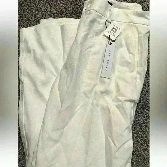 sanctuary pants White Linen Blend Womens Size 27 NWT - Picture 1 of 4